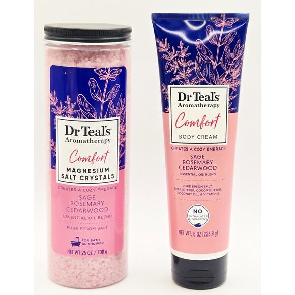 Dr. Teal's Aromatherapy Comfort Salt Crystals & Body Cream Sage/ Rosemary/ Cedar - Picture 1 of 2